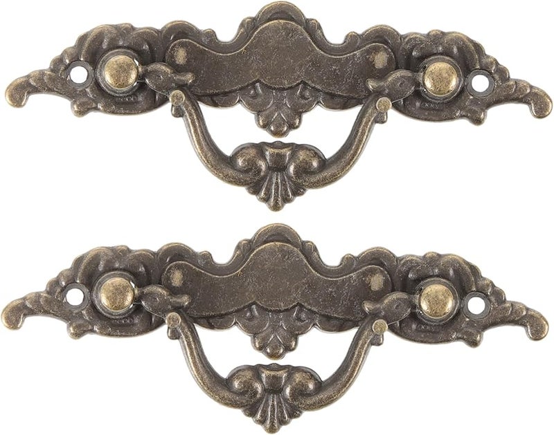 Vintage Antique Metal Cabinet Pull Handles 2 Pcs Black Drawer Handles for Kitchen Wardrobe - Image 1